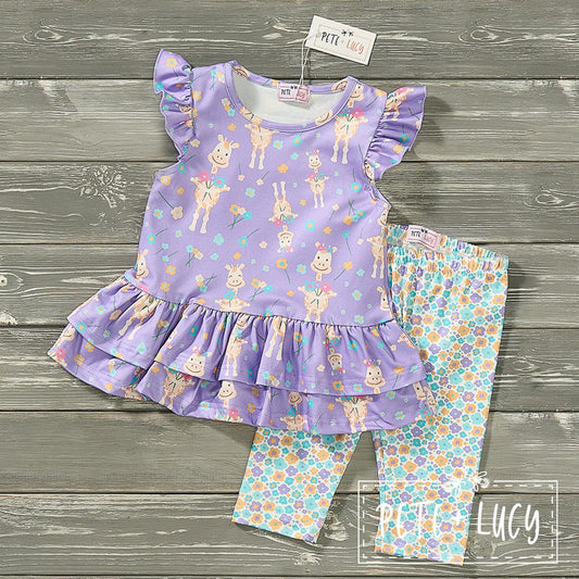 Giraffe with Flowers 2 Piece set